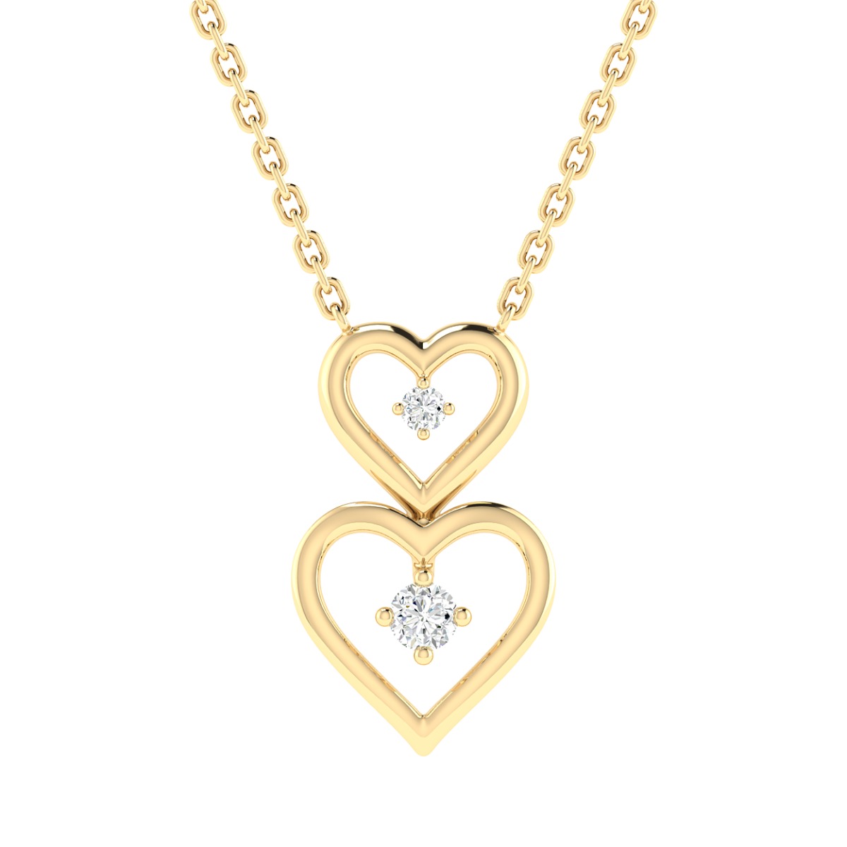 18k Gold Dual Spark Necklace with Diamonds