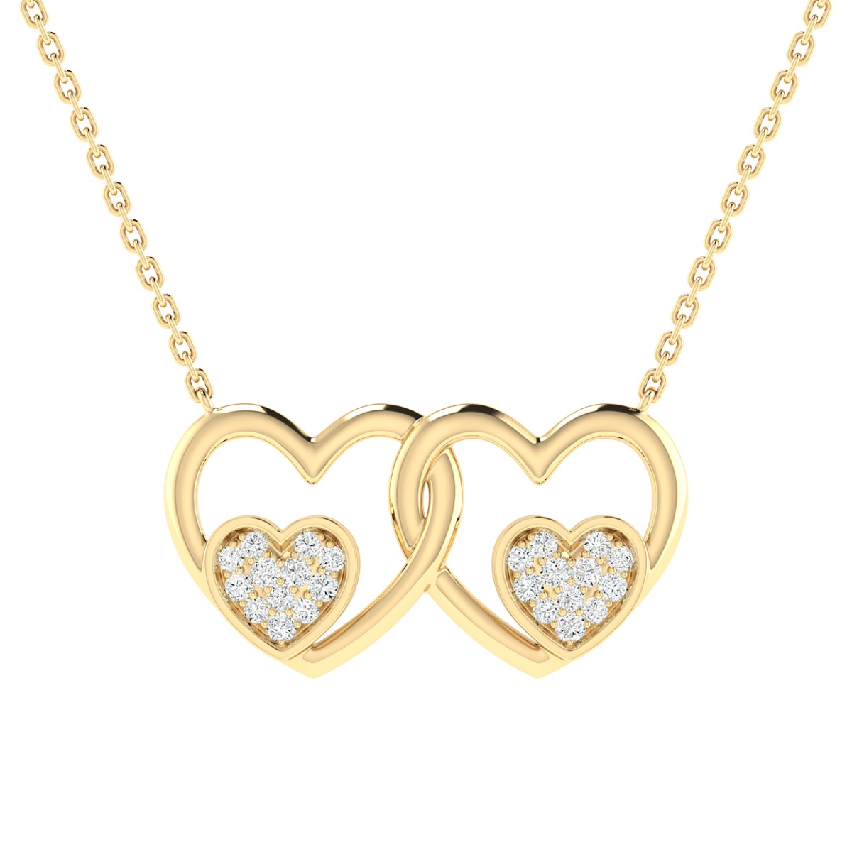 18k Gold Forever Linked Necklace with Diamonds