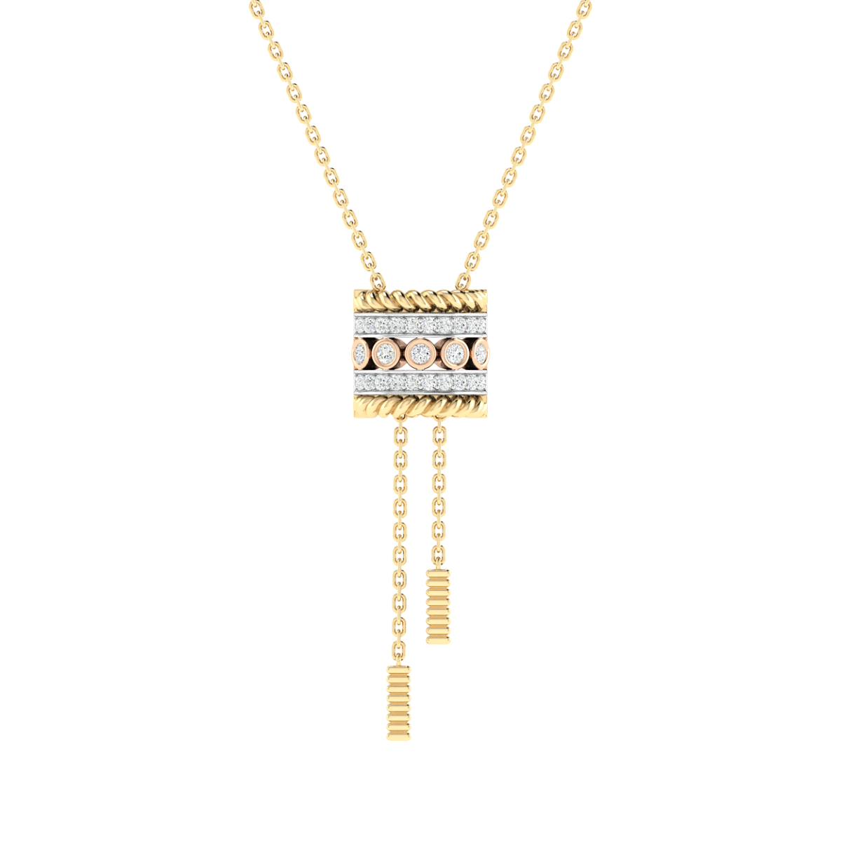 18K Gold Cadence Necklace with Diamonds