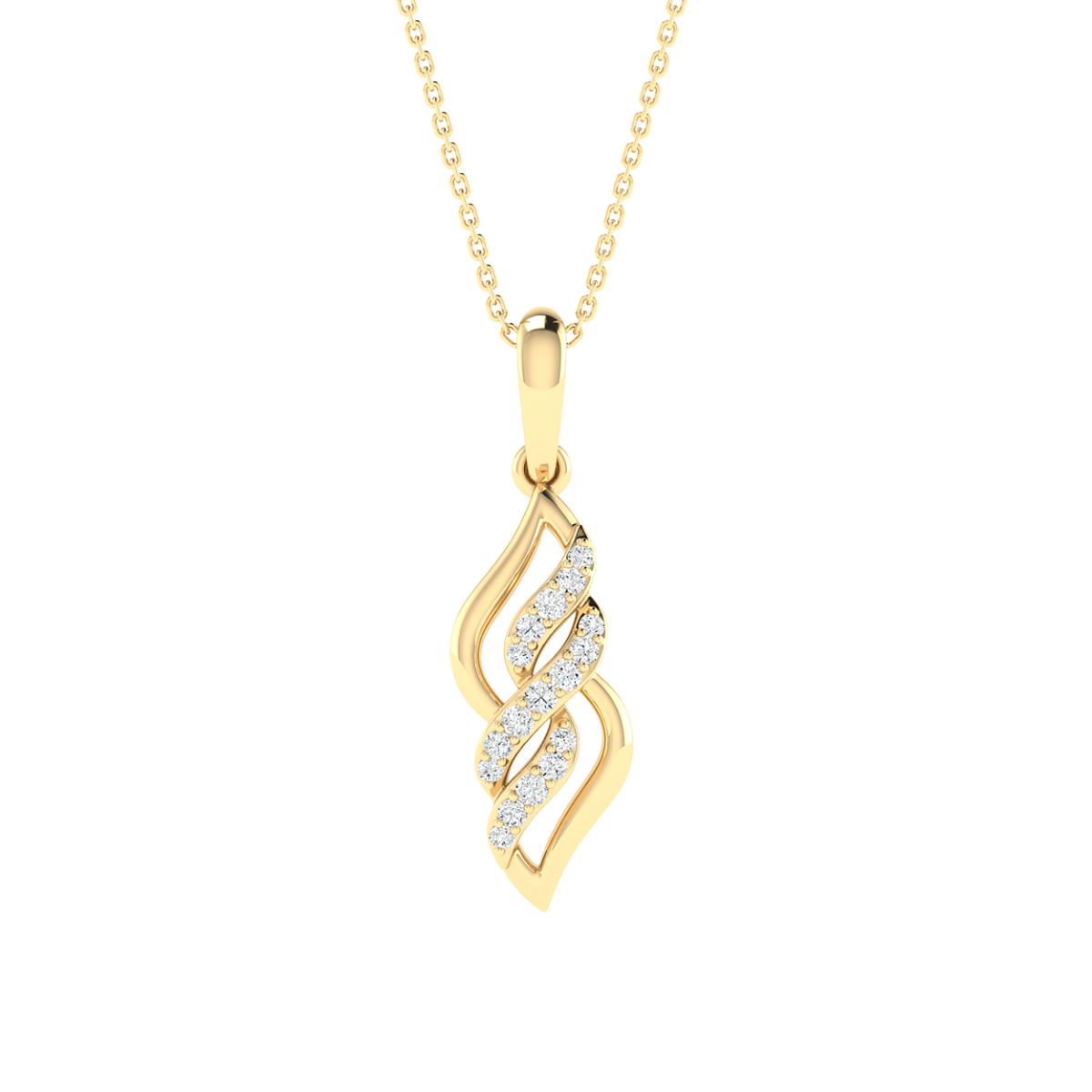 18 Karat Gold Celestial Aura Diamond Pendant with Chain