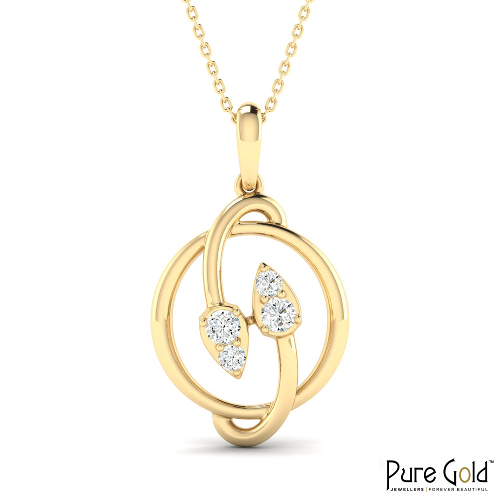 18 Karat Gold Twilight Embrace Necklace with Diamonds with Chain