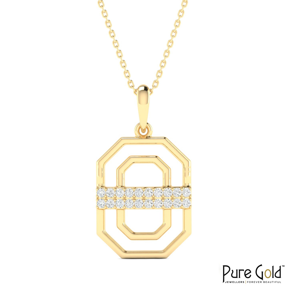 18 Karat Gold Infinity Vault Necklace with Diamonds with Chain