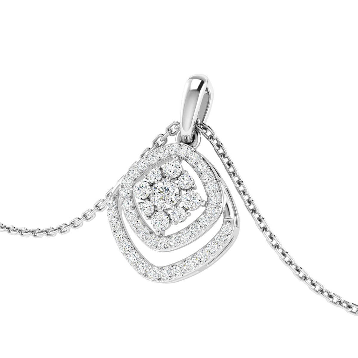 18K Gold Eclipse Diamond Pendant with Chain