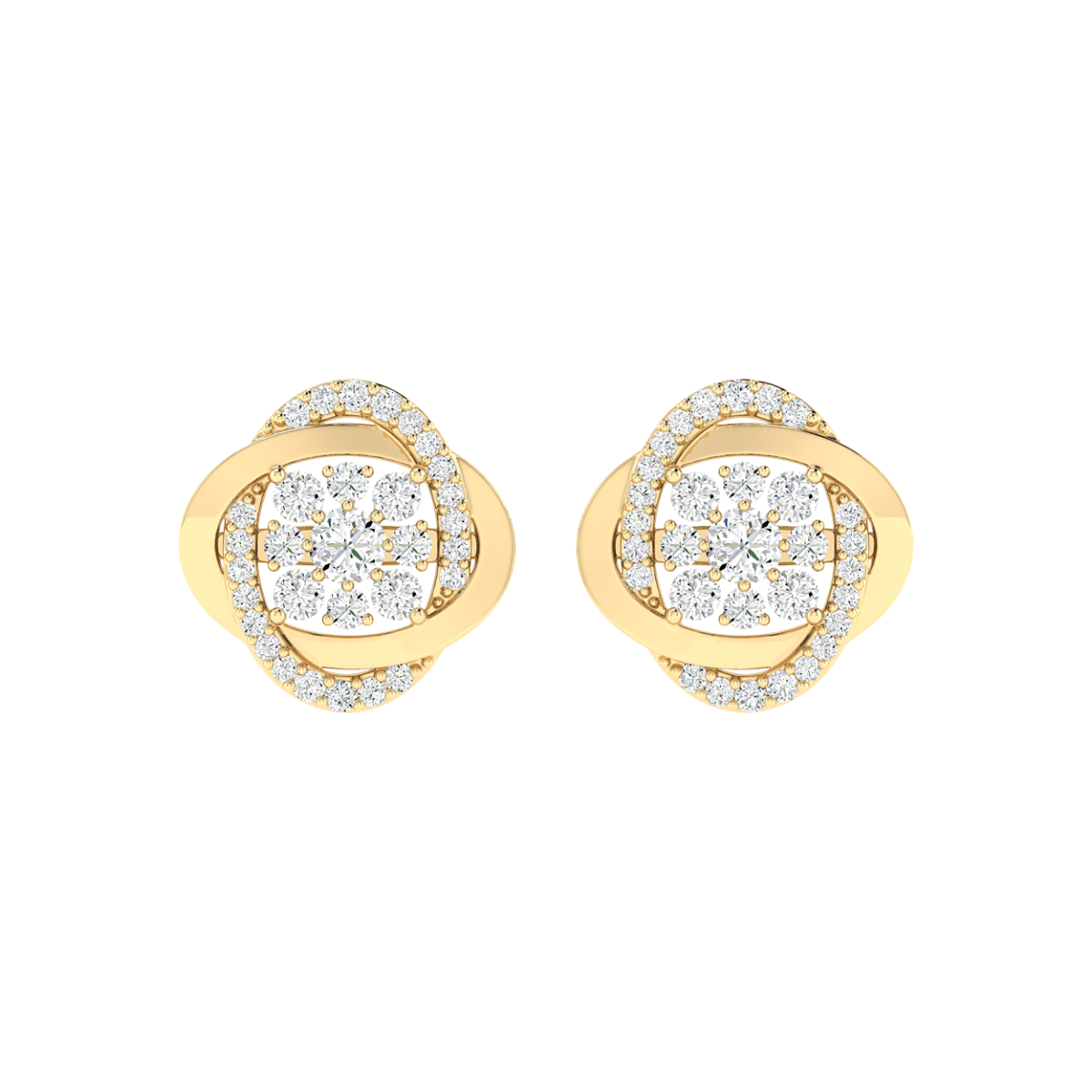 18K Gold Golden Dew Earrings with Diamonds