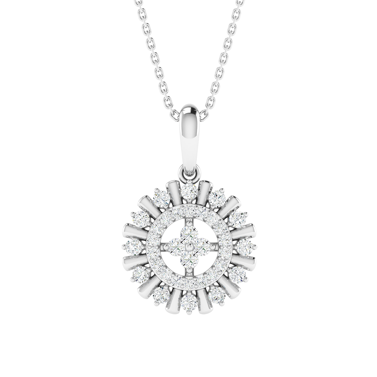 18K Gold Starlit Diamond Pendant with Chain