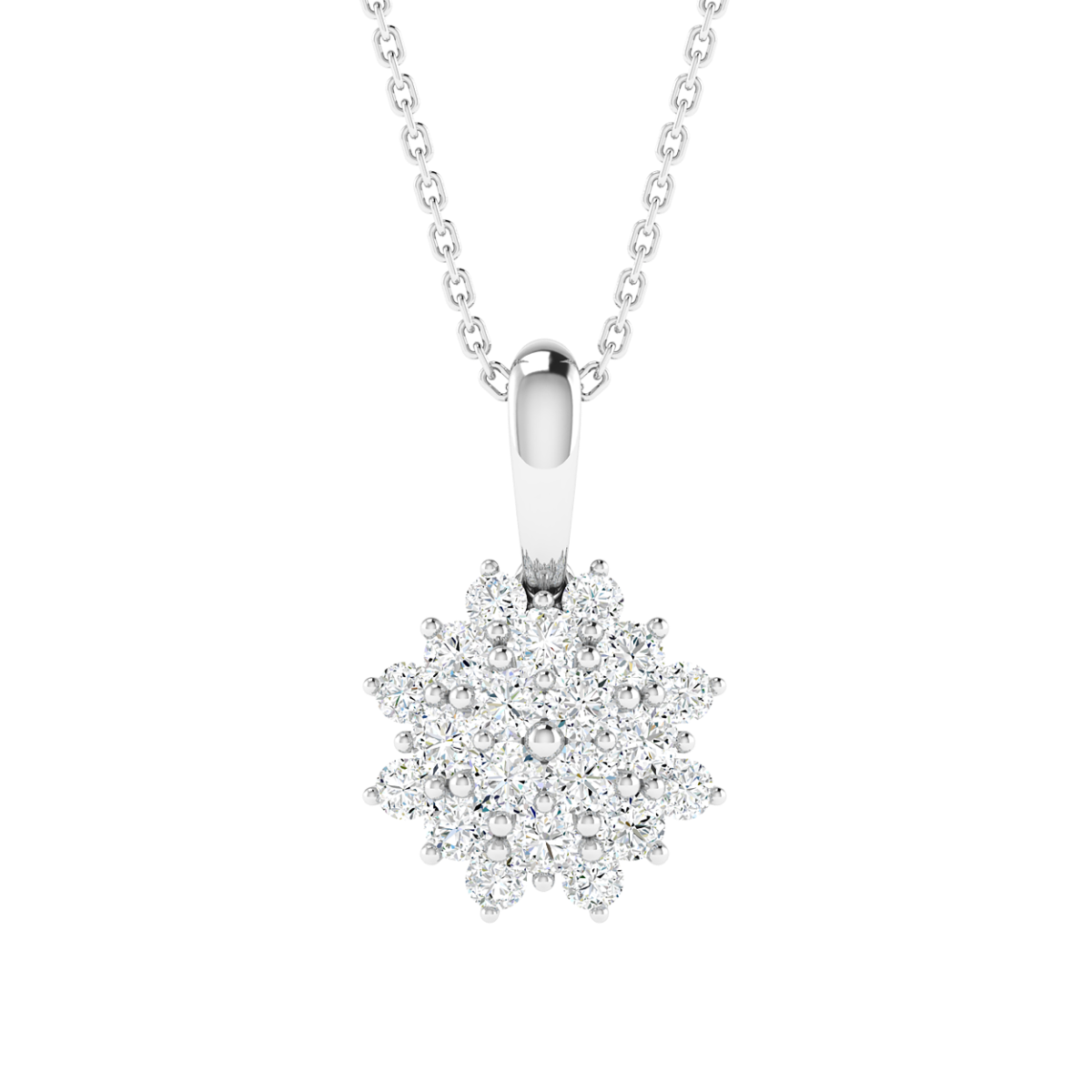 18K Gold Meadow Shine Diamond Pendant with Chain