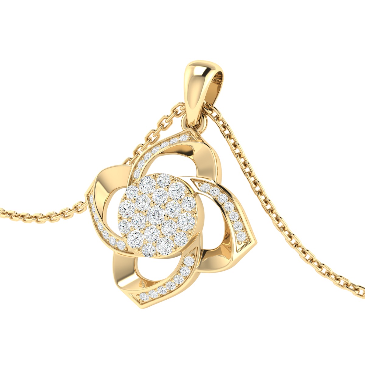 18K Gold Violet Diamond Pendant with Chain
