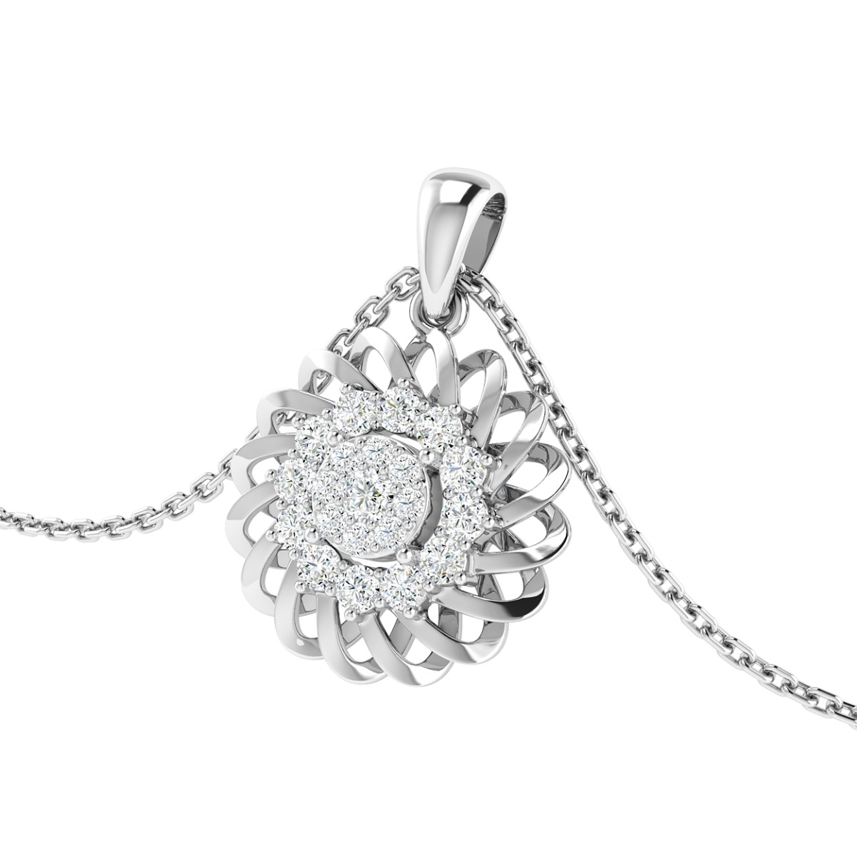 18K Gold Aura Diamond Pendant with Chain