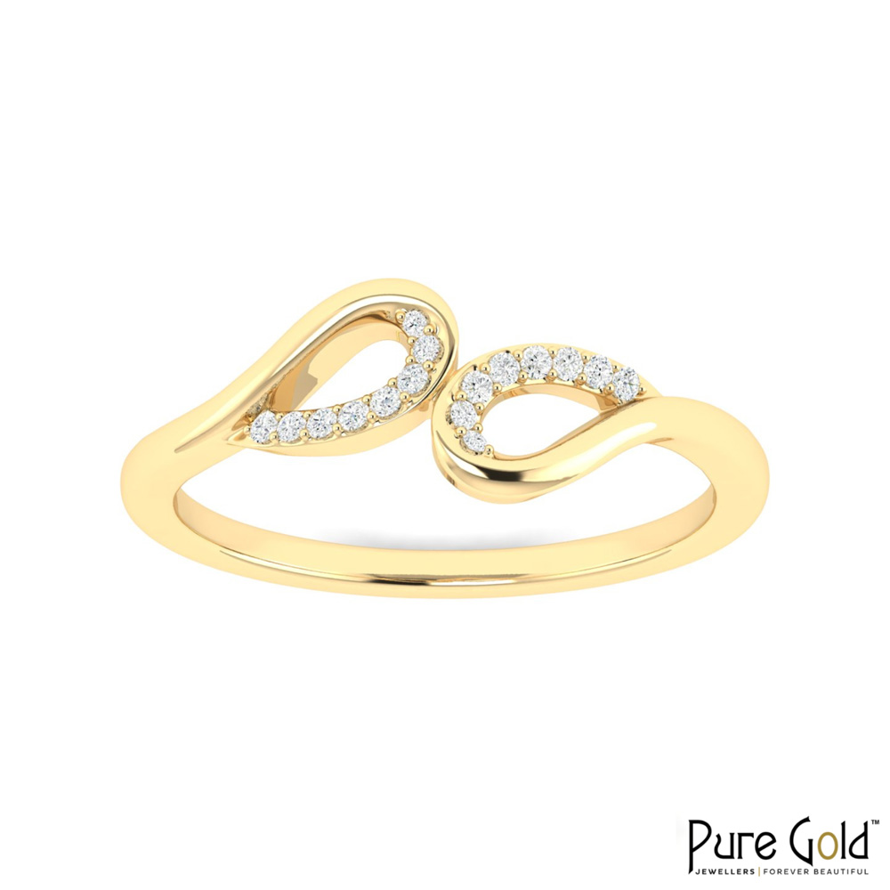 18 Karat Gold Serenity Twist Ring with Diamonds