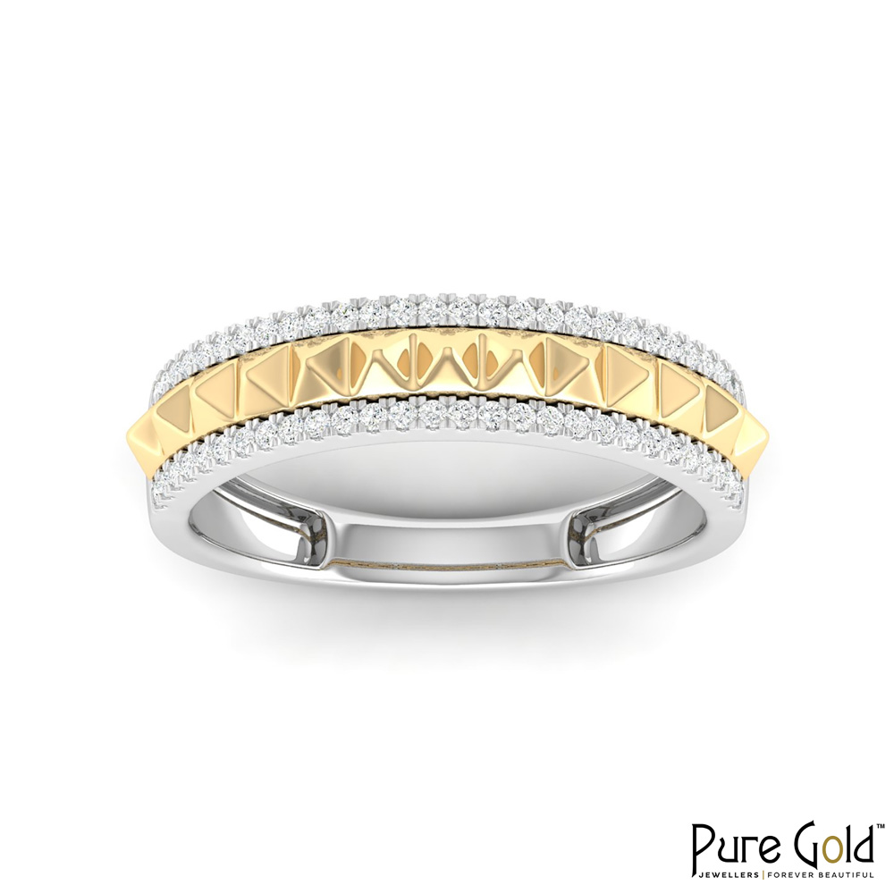 18K Gold Crown Jewel Ring with Diamonds