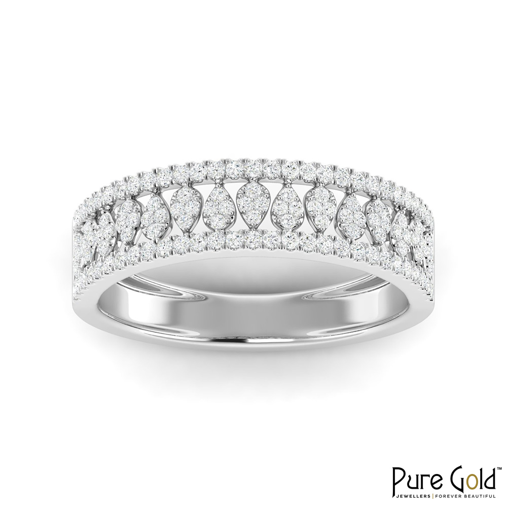 18K Gold Celestine Ring with Diamonds