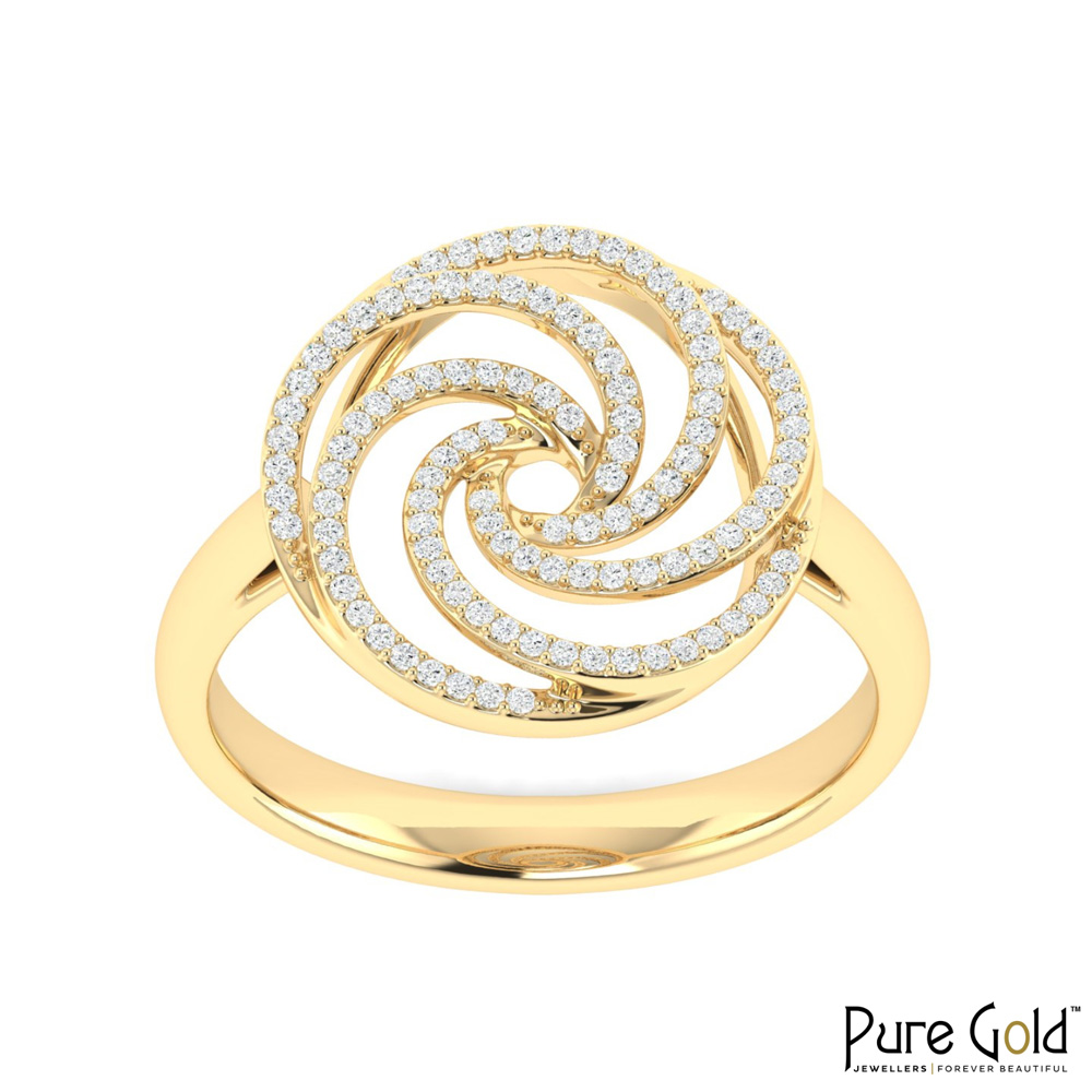 18 Karat Gold Phoenix Ember Ring with Diamonds