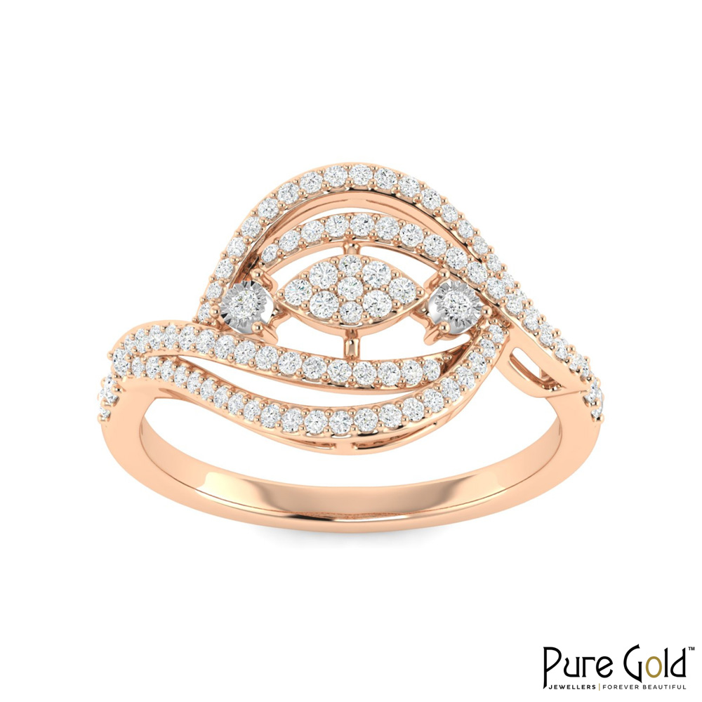 18 Karat Gold Enchanted Dew Drop Ring with Diamonds