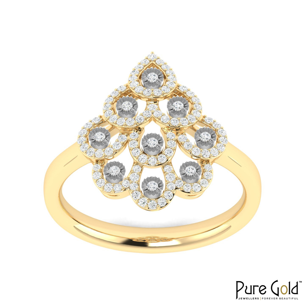 18 Karat Gold Imperial Charm Ring with Diamonds