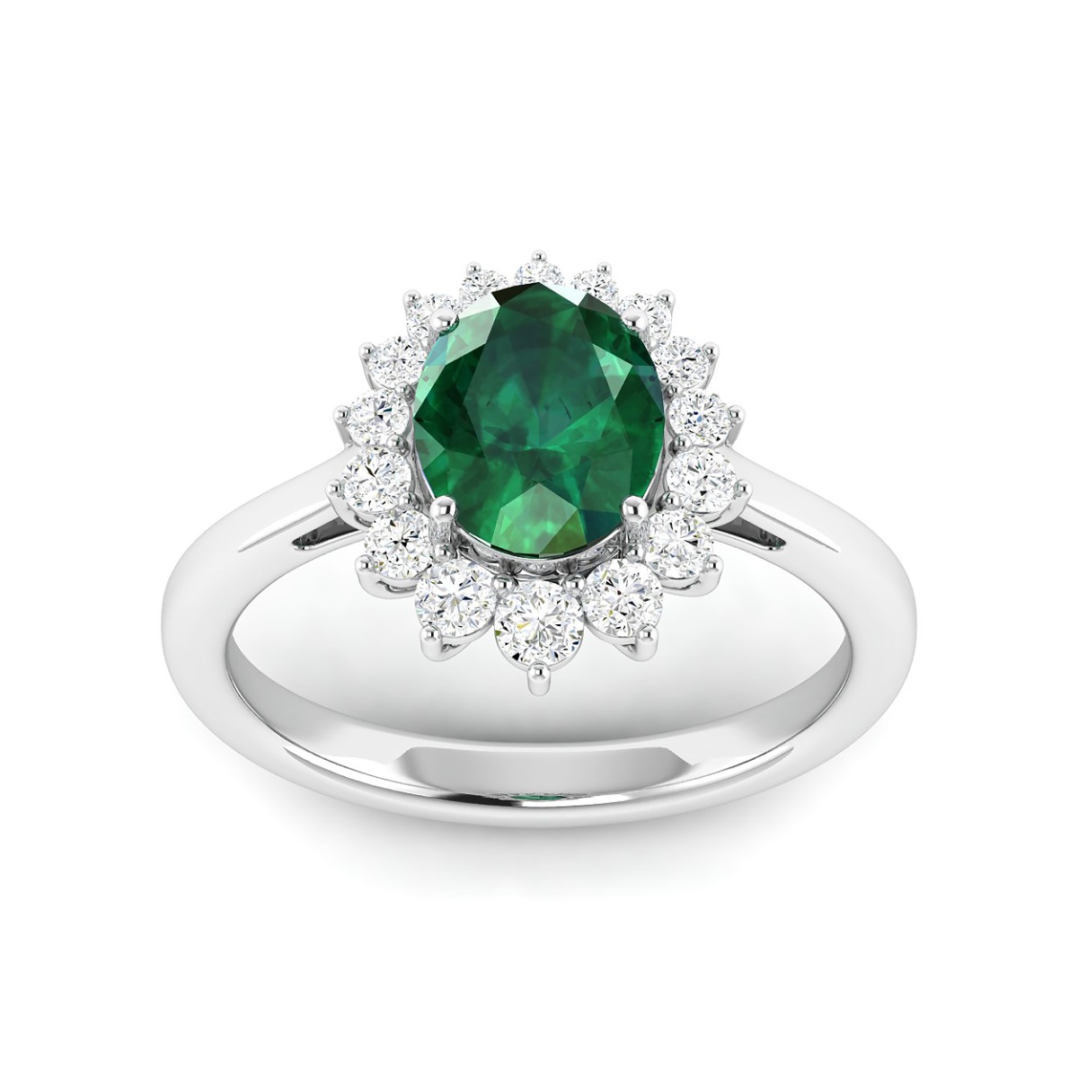 18k Gold Olive Bloom Ring with Diamonds