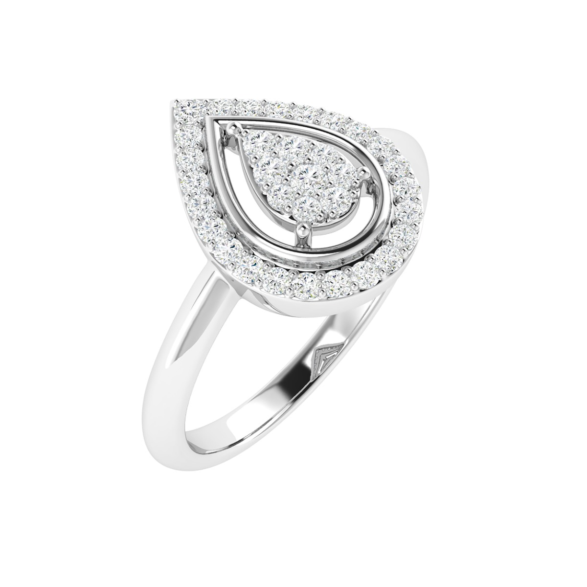 18K Gold Dewdrop Ring with Diamonds