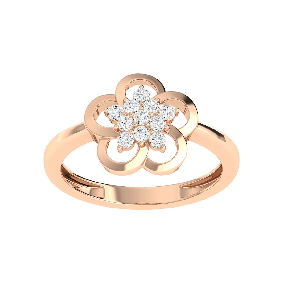 18K Gold Daisy Glow Ring with Diamonds