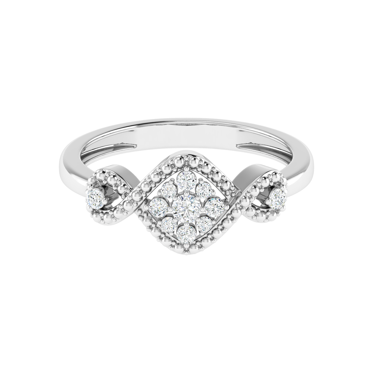 18K Gold Twirl Ring with Diamonds