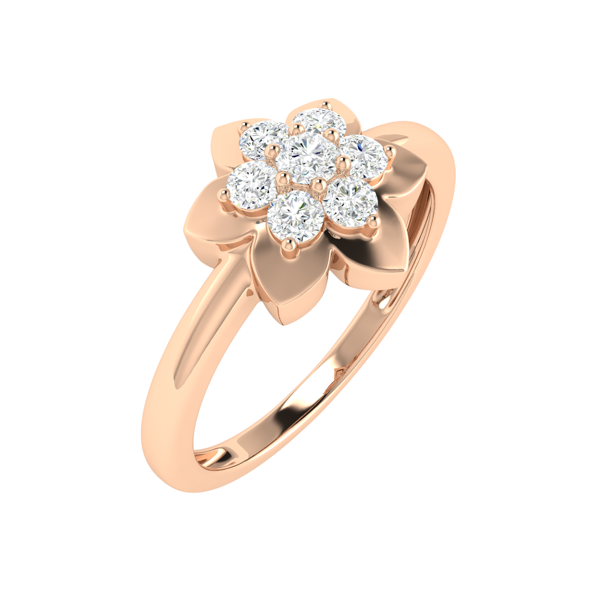 18K Gold Iris Ring with Diamonds