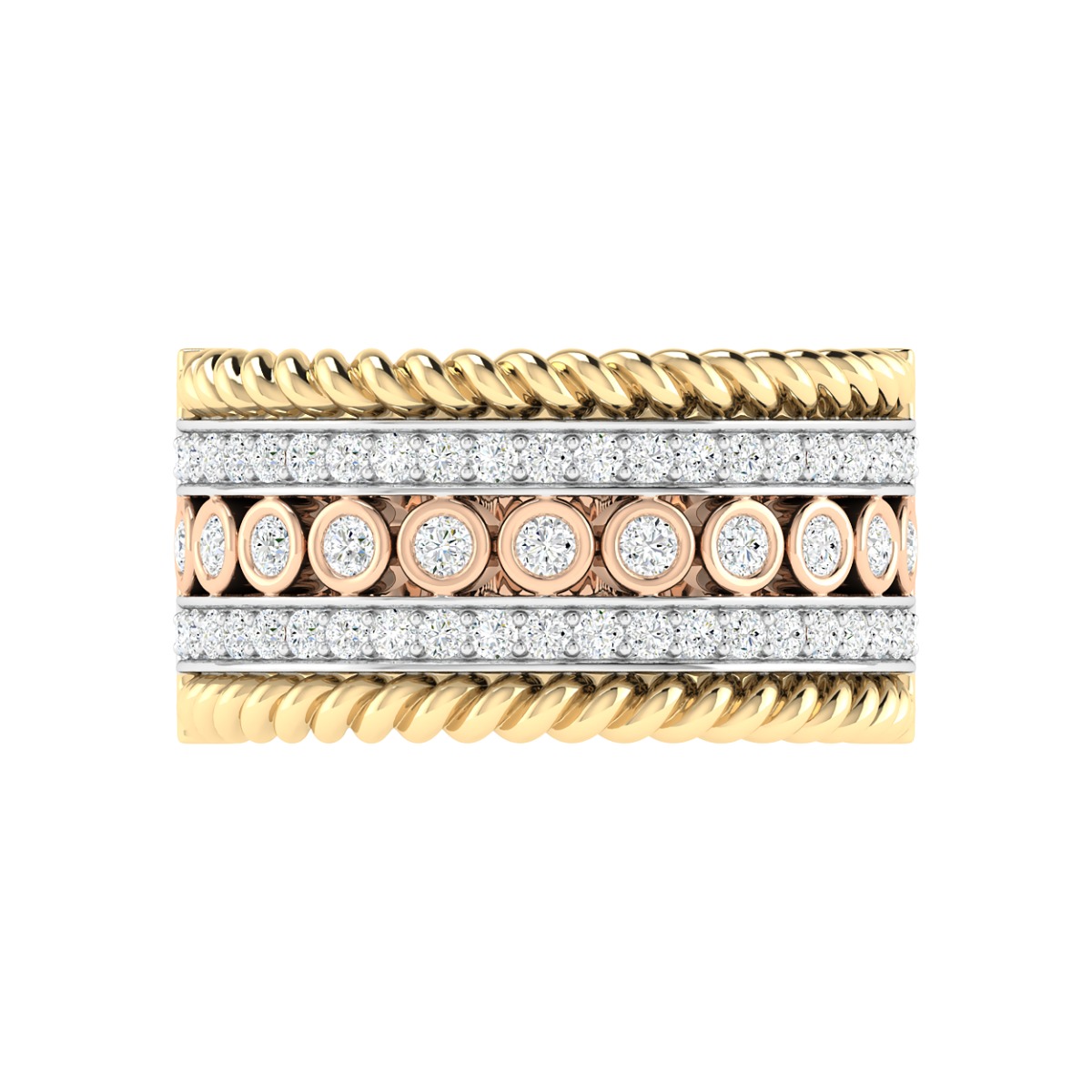 18K Gold Cadence Ring with Diamonds